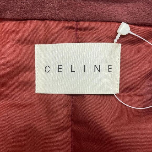 ◇celine Saf1553736 100% Cotton Triomphe Sleeper Down Vest Pink M~L Made In - Picture 6 of 9